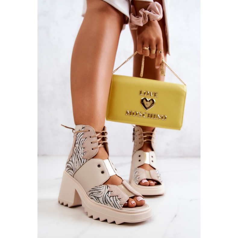 Cizme Piele Pe Fermoar Maciejka 05321-04 Bej 2