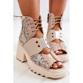 Cizme Piele Pe Fermoar Maciejka 05321-04 Bej 1