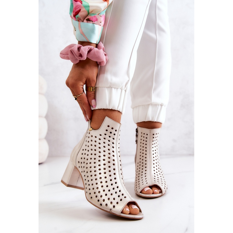 Cizme Ajurate Piele Maciejka 05420-04 Bej 1