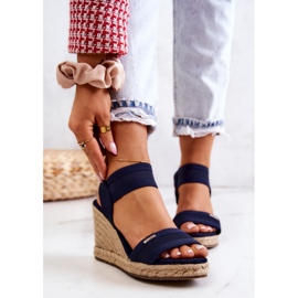 Sandale Damă On Wedge Big Star JJ274977 Bleumarin albastru marin 1