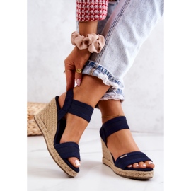 Sandale Damă On Wedge Big Star JJ274977 Bleumarin albastru marin 2