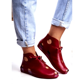 Brogues pentru femei Maciejka Red 03426-08 roșu 1
