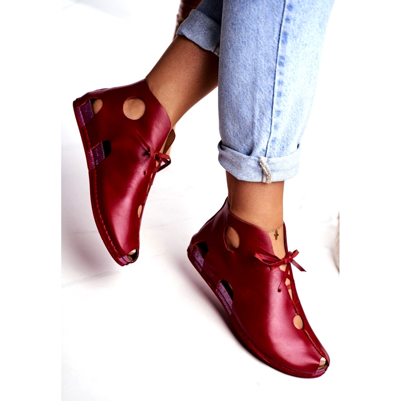 Brogues pentru femei Maciejka Red 03426-08 roșu 3