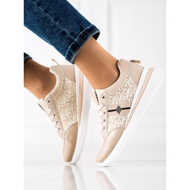 TRENDI Adidași eleganți bej maro 1