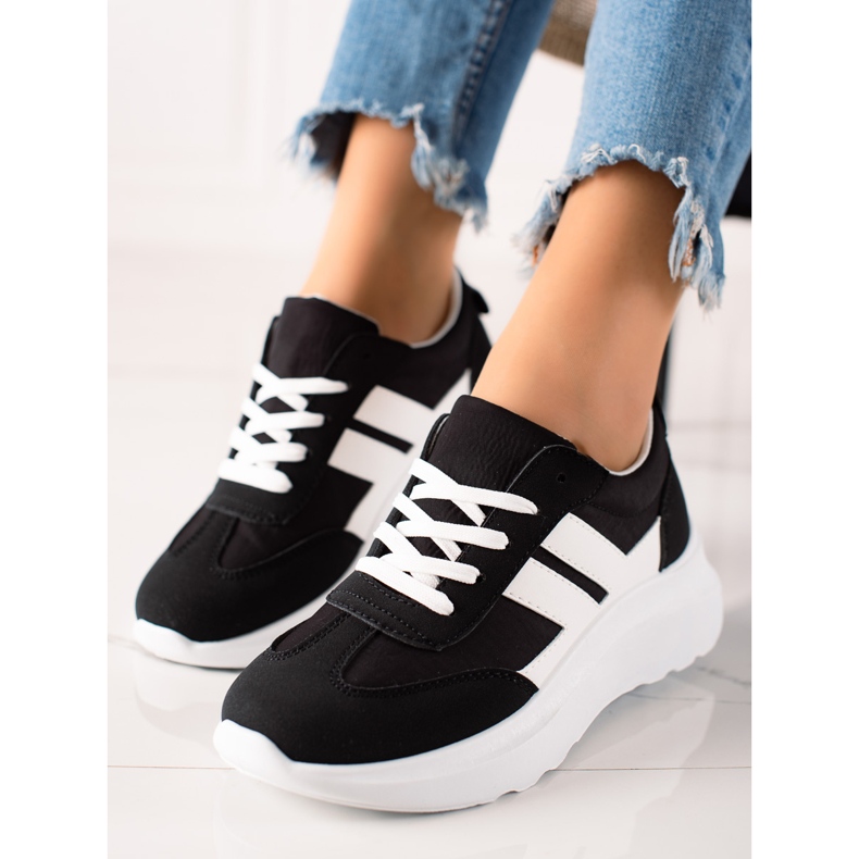 Adidasi sport VINCEZA alb negru 1