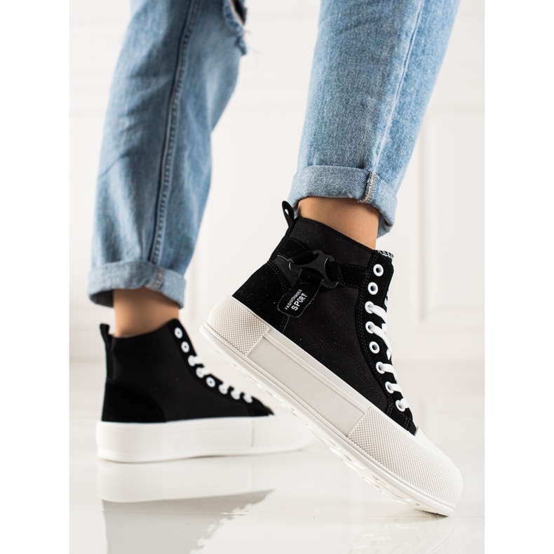 G2G/Good To Great Adidași înalți la modă negru 2