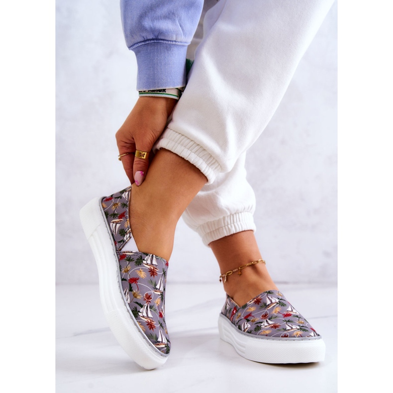 Pantofi de damă Slip On Memory Foam Big Star JJ276015 Gri 2