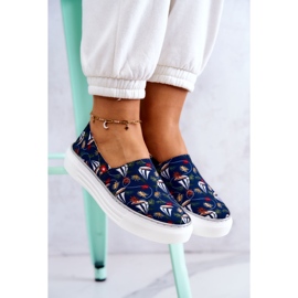 Pantofi de damă Slip On Memory Foam Big Star JJ276016 Bleumarin multicolor 7