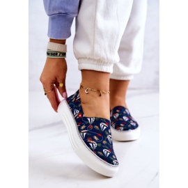 Pantofi de damă Slip On Memory Foam Big Star JJ276016 Bleumarin multicolor 1