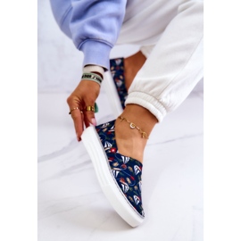 Pantofi de damă Slip On Memory Foam Big Star JJ276016 Bleumarin multicolor 3