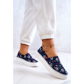 Pantofi de damă Slip On Memory Foam Big Star JJ276016 Bleumarin multicolor 4