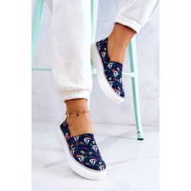 Pantofi de damă Slip On Memory Foam Big Star JJ276016 Bleumarin multicolor 5