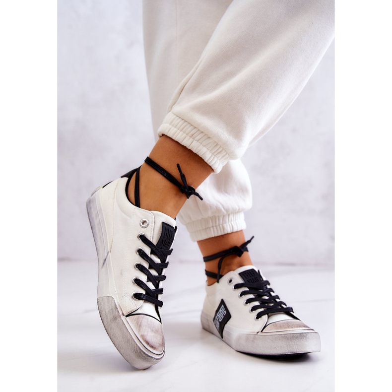 Tenisi de damă Big Star JJ274350 Tenisi albi și negri negru 2