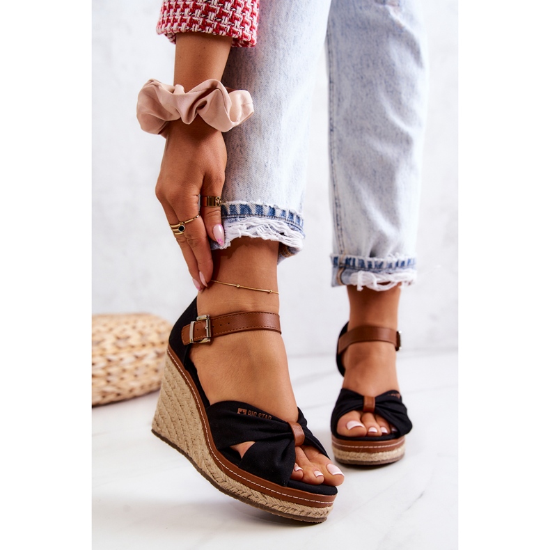 Sandale Damă On Wedge Big Star JJ274937 Negru 2