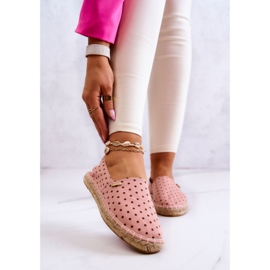 Espadrile De Damă Cu Buline Big Star JJ274869 Roz 1