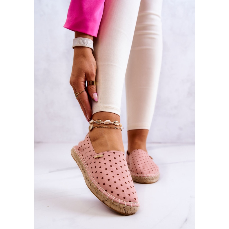 Espadrile De Damă Cu Buline Big Star JJ274869 Roz 1