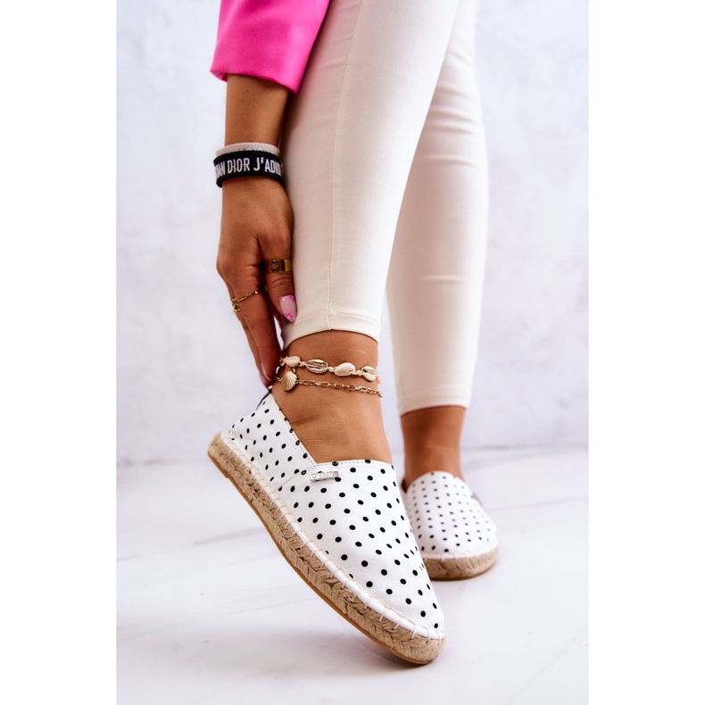 Espadrile De Damă Cu Buline Big Star JJ274870 Alb 1