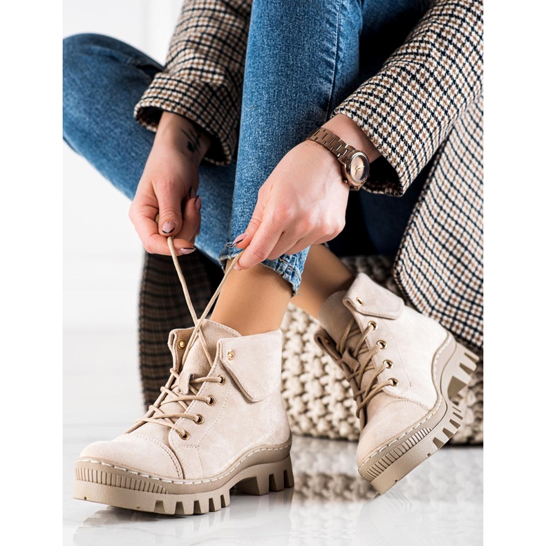 Trappers Beżowe de S. Barski bej 1 Trappers Beżowe de S. Barski bej 1