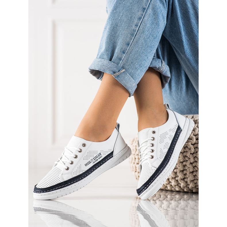 Evento Adidași din piele albă 1