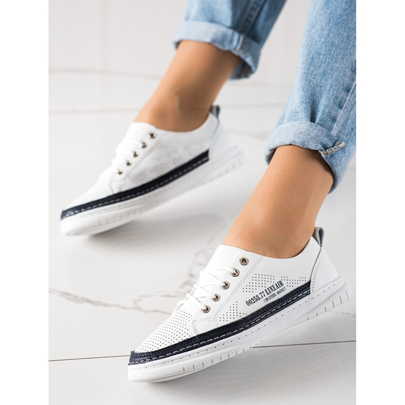 Evento Adidași din piele albă 2