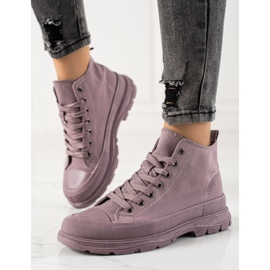 Forever Folie Adidași violet pe platformă 1
