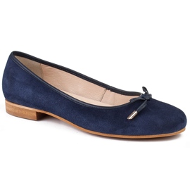 Marco Shoes Balerini din piele de căprioară 1152P în bleumarin albastru marin 1