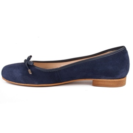 Marco Shoes Balerini din piele de căprioară 1152P în bleumarin albastru marin 2