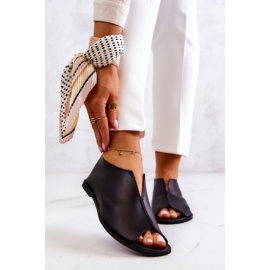 Pantofi din piele cu fermoar Nicole 2718/001 Negru 1