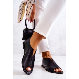 Pantofi din piele cu fermoar Nicole 2718/001 Negru 2