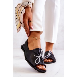 Balerini de damă din piele Nicole 2660/001 negru 1