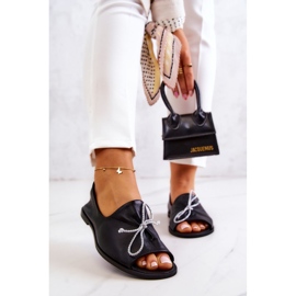 Balerini de damă din piele Nicole 2660/001 negru 2