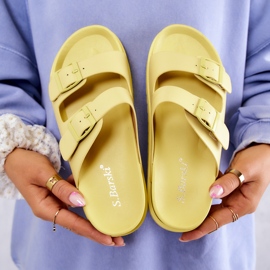 S.Barski Papuci Galben Corina Cauciuc Cu Catarama 2 S.Barski Papuci Galben Corina Cauciuc Cu Catarama 2