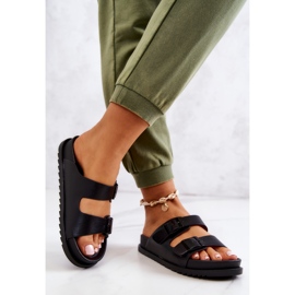 S.Barski Papuci Negri Corina Cauciuc Cu Catarama negru 2 S.Barski Papuci Negri Corina Cauciuc Cu Catarama negru 2