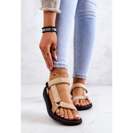 PM1 Sandale sport din piele intoarsa pentru dama Bej Harris 1