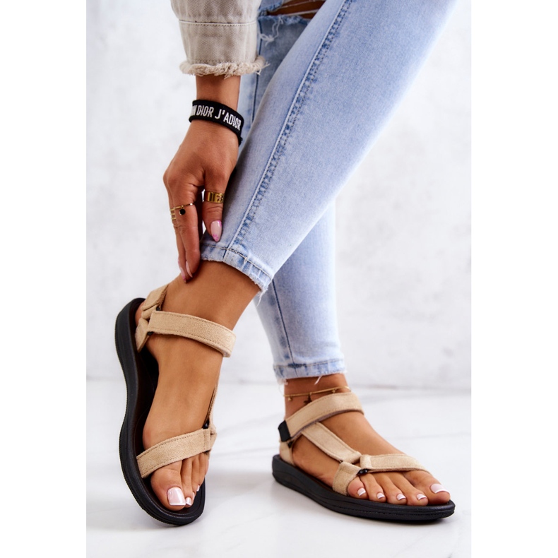 PM1 Sandale sport din piele intoarsa pentru dama Bej Harris 2