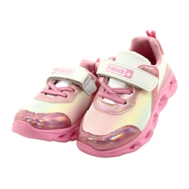 Pantofi sport ADI LED Glowing Velcro News 22DZ32-4837 Roz / Alb 2