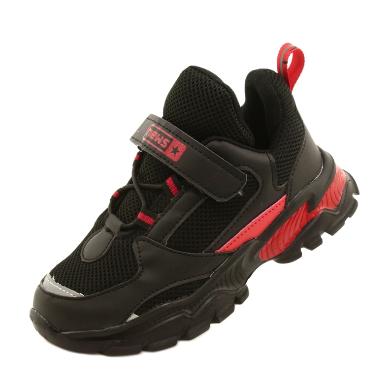 Sports Boys Boys 'Velcro News 22DZ32-4932 CZARNE-CZERWONE negru 4