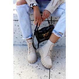 Lewski Shoes Cizme cu platforma din piele intoarsa Pantofi Lewski 3177 Bej deschis 1