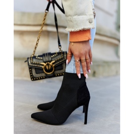 S.Barski Cizme de damă cu ciorap pe un toc înalt negru aseară 2 S.Barski Cizme de damă cu ciorap pe un toc înalt negru aseară 2