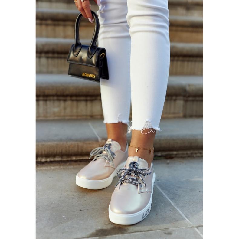 S.Barski Pantofi de damă din piele cu roz metalic Carrey bej 2