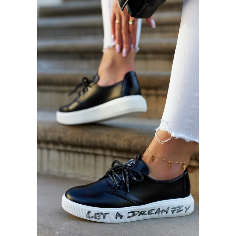 S.Barski Pantofi de damă din piele cu decor Carrey negru 1