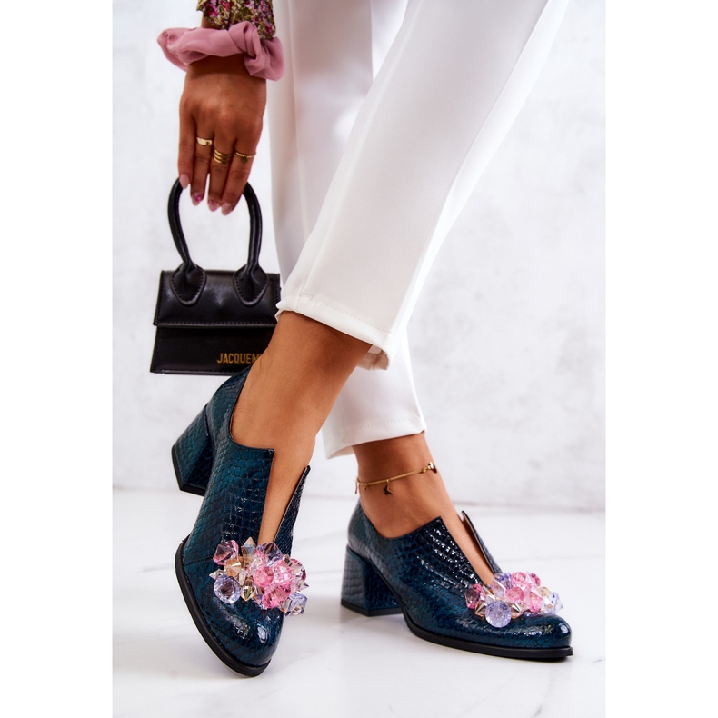 PA2 Brogues De Piele Model Crocodil Cu Decor Delaver Verde 2 PA2 Brogues De Piele Model Crocodil Cu Decor Delaver Verde 2