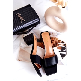 FJ1 Sandale Netty Negre De Piele Pe Toc negru 4