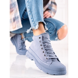 Forever Folie Adidași albaștri pe platformă albastru 3