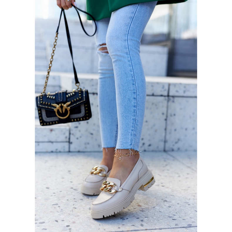 PA2 Mocasini de dama Mocasini din piele Bej Mollie 1