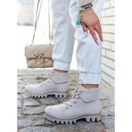 S.Barski Cizme din piele intoarsa Tied Dalles gri deschis 2