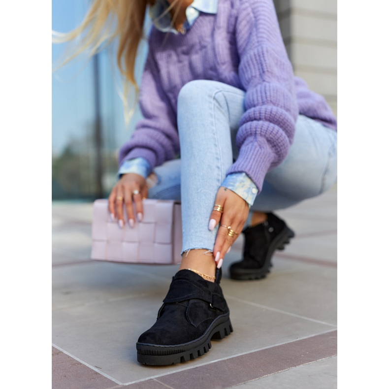 S.Barski Remgate Black Suede Trappers Cu Fermoar negru 1