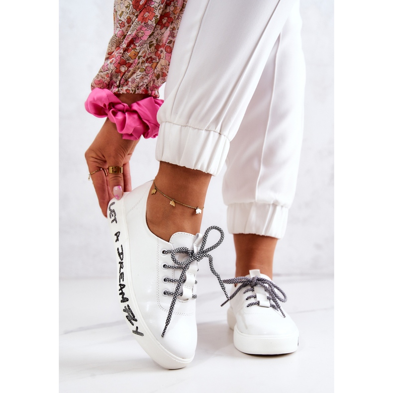 S.Barski Pantofi de damă din piele pe platformă alb Marien 1