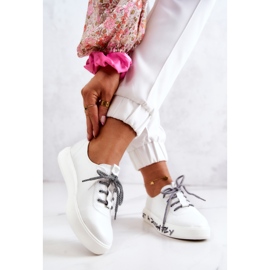 S.Barski Pantofi de damă din piele pe platformă alb Marien 2