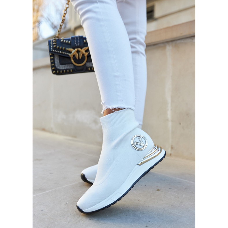 Vinceza Șosete sport de damă White Runaway alb de aur 2 Vinceza Șosete sport de damă White Runaway alb de aur 2